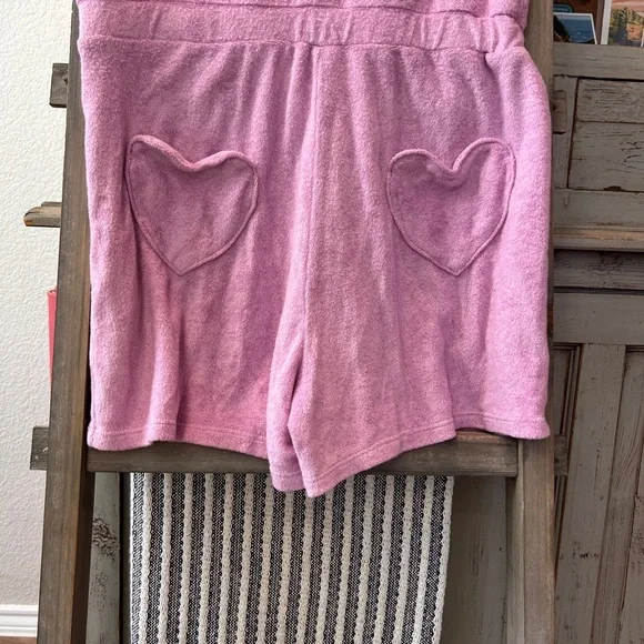 Yitty women’s terry short heart pocket onesie romper size small - Picture 4 of 12